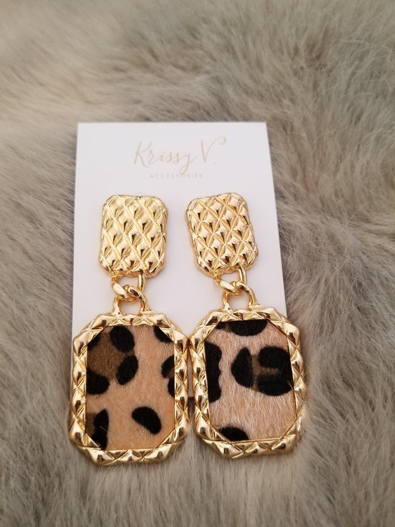 Leopard Fur Earrings